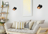 Neria lampa kinkiet czarny 1x40w e14 klosz miedziany Candellux 91-81384