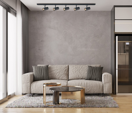 Lampa szynowa Marvi TR Jazz czarna 5-punktowa oprawa na żarówki GU10 o długości 150 cm Italux 913721-5-BL-SET