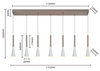 Lampa wisząca siódemka prosta Trompto kaszmirowa Aviano Lighting 7050-724
