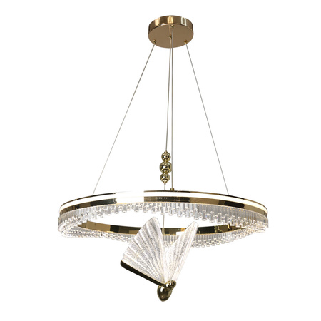 Lampa wisząca Marissa Cristal złota 60cm z motywem motyla LED CCT Light Prestige LP-2515/1P Cristal GD