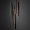 Lampa wisząca dziesięć cienkich ryflowanych rurek w kolorze brązowym FERRO NEW BROWN 10XG9 KOŁO Tk Lighting 11493