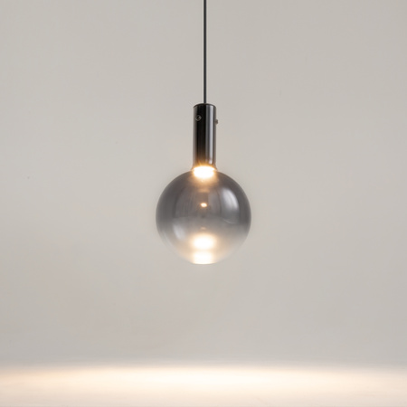Czarna lampa wisząca z dymioną kulą LED 3000K Nebula MOD182PL-L4B3K Maytoni