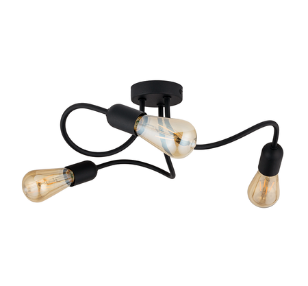 WAVE BLACK LAMPA SUFITOWA 3 PŁ E27 TK Lighting 4407
