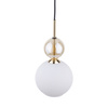 Pojedyńcza lampa wisząca z białym ryflowanym kloszem i ozdobną kulą SOPHIA COGNAC WHITE 1XE14 Tk Lighting 11590