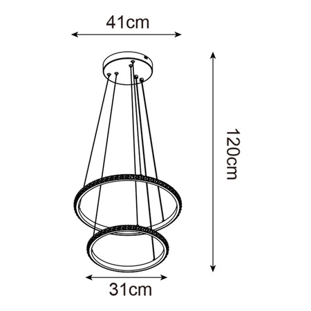 Lampa wisząca dwa ringi RIDE LED 4000K Zuma Line P22082M-2R