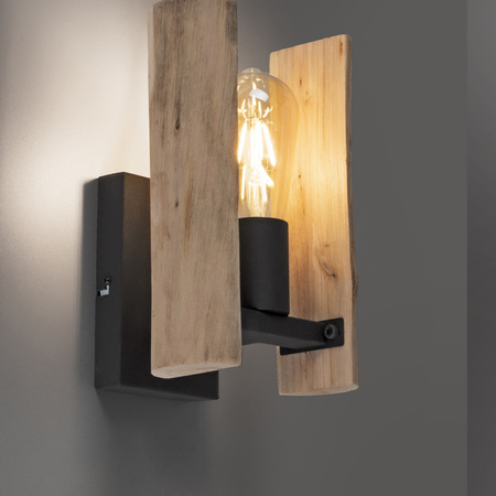 Kinkiet drewniany na dekoracyjną żarówkę LOG 1xE27 Just Light 15701-79