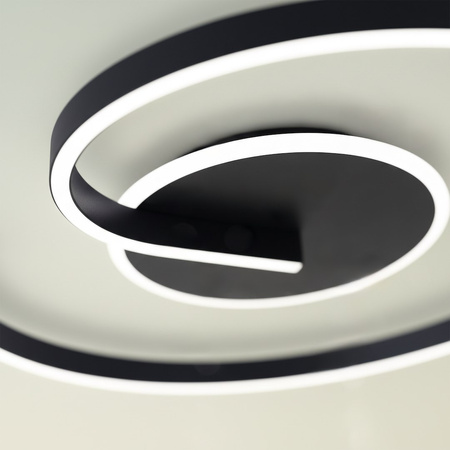 Czarna lampa sufitowa do salonu LORENZO BLACK 22W LED 4000K Milagro ML1848