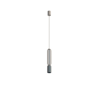 Lampa wisząca druciana tuba - metalowy, ażurowy klosz beż + grafit 1xGU10 SINGLES B Nowodvorski 12200