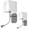 Kinkiet Napoli z dodatkowym giętkim ramieniem 1xE27 + 1W LED Biały / Chrome Milagro ML63600