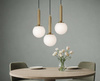 Czarna lampa wisząca z białymi kloszami - kulami TOKI Kaja Lighting K-5862