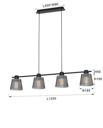 Lampa wisząca czwórka MITICA Aviano Lighting 6219-0410 