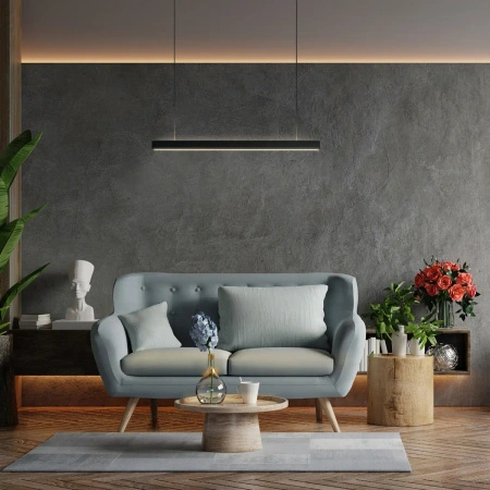 Czarna lampa wisząca liniowa o długości 120cm Sigi V LED 3000K PL0130-BK Yaskr