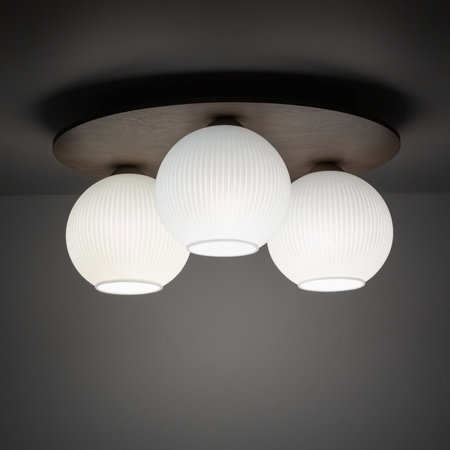 Potrójna okragła lampa sufitowa z trzema ryflowanymi kloszami VIRLO WHITE 3xE14 Tk Lighting 11078