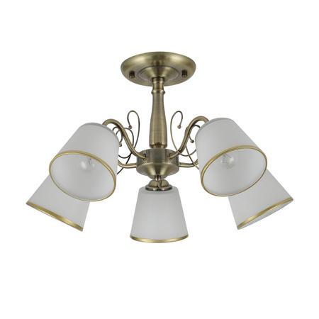 LOSANNA LAMPA WISZĄCA PATYNOWY 5X40W E14 KLOSZ BIAŁY Z OBWÓDKĄ Candellux 35-26583