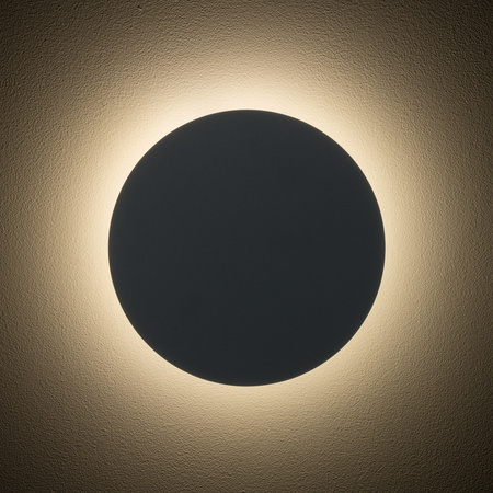 Okrągły metalowy płaski kinkiet 25cm w kolorze szarego błękitu - podświetlenie ściany RING LED M 3000K Nowodvorski 12665