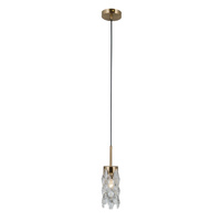Pojedyńcza lampa wisząca w kolorze złotym 1xE14 Zorta Italux PND-33588-1-HBR