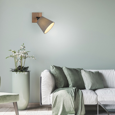 Kinkiet abażur na drewnianej podstawie GREEN MICHEL 1xE27 Just LIght 11581-79 
