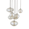 Lampa wisząca 7 nieregularnych wiszących kloszy na okrągłej podstawie w kolorze brązowym NEBIA NEW BROWN 7xG9 Tk Lighting 11792