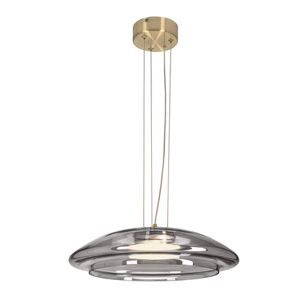 Lampa wisząca z dużym szklanym dymionym kloszem zewnętrznym oraz białym wewnętrznym OMBRE 42 1xGX53 Candellux Studio 31-51097