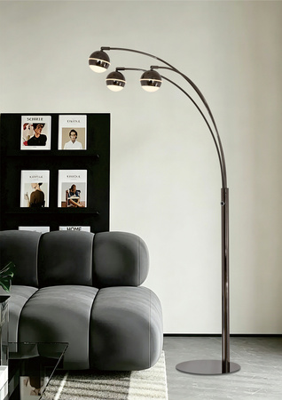 Lampa podłogowa trójka Biarritz czarny chrom Aviano Lighting 3047-305