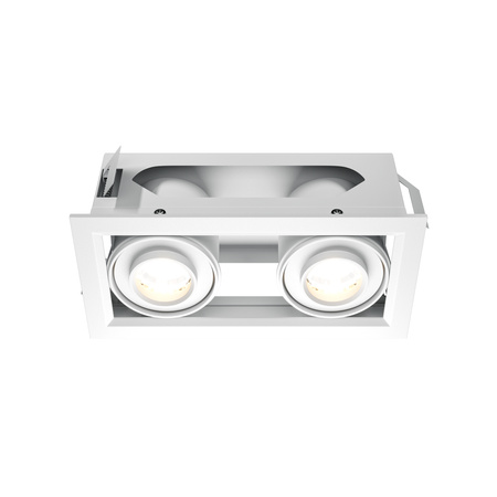 Podwójna biała oprawa podtynkowa LED 3000K Metal Modern DL093-02-10W3K-W Maytoni