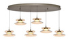 Lampa wisząca szóstka owalna Crema brąz / klosz coffee Aviano Lighting 7058-621