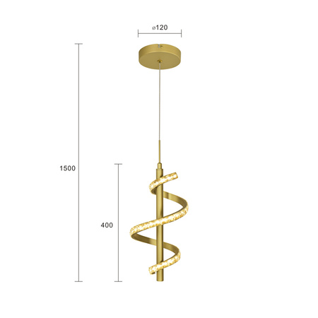 Lampa wisząca pojedyncza z dekoracyjnymi kryształami i trzystopniowym ściemniaczek typu "klik" Claret Aviano Lighting 6209-0115