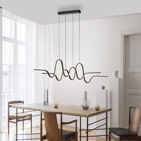 Falowana czarna lampa wisząca LED 3000K ALTITUDE 2292-18 z wbudowanym ściemniaczem