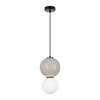 Lampa wisząca szara kula z ceramiki 18cm wraz ze szklanym białym kloszem LED 3000K Pieve Italux PND-95221-1M-GR