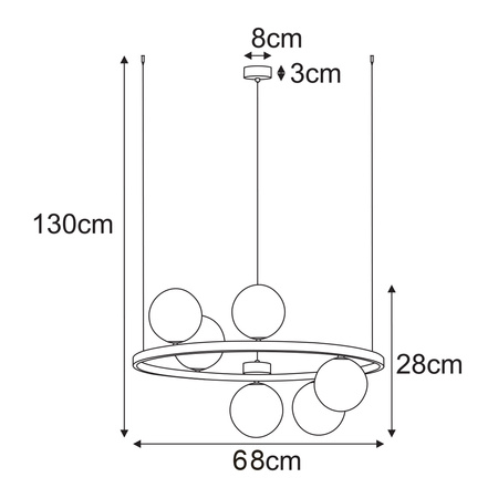 Lampa wisząca K-5695 z serii SATURNO Kaja Lighting
