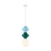 Lampa wisząca z zielonej i niebieskiej ceramiki 1xE14 Latera Italux PND-94331A-1S-MLTI
