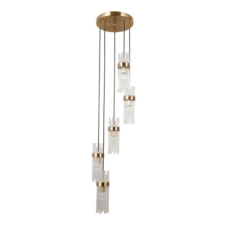 Lampa wisząca pięć szklanych zwisów 5xE14 Taraso Italux PND-40760-5-HBR