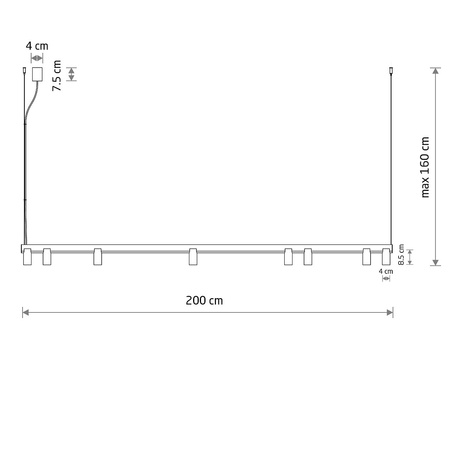 Lampa wisząca podłużna 200cm granatowa z dodatkowym podświetleniem FOURTY LINE LED VIII Nowodvorski 12290