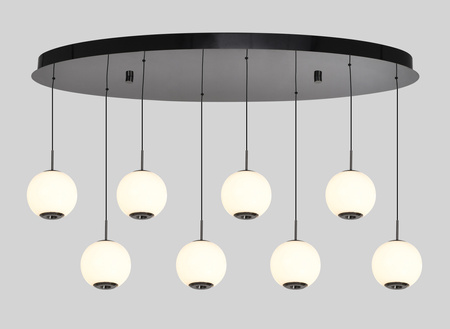 Lampa wisząca owalna ósemka LED Luberon czarny chrom Aviano Lighting 7051-805