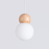 Lampa wisząca PEKKA 1 biała/naturalne drewno Sollux SL.1390