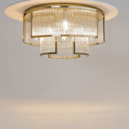 Złota lampa sufitowa w stylu glamour do salonu Frame MOD174CL-06G Maytoni