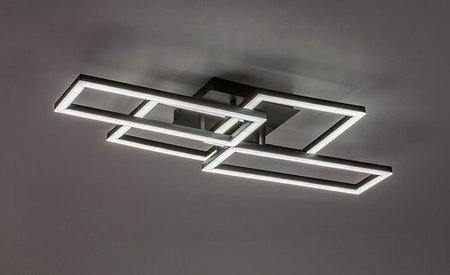 Czarna lampa sufitowa prostokąty LED sterowana pilotem Drusus Rabalux 71389