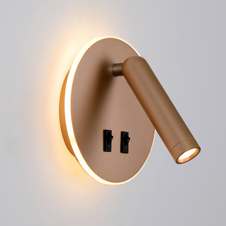 Kinkiet Furla złoty LED 3000K z dodatkowym podświetleniem Italux WL-53742-1-GD