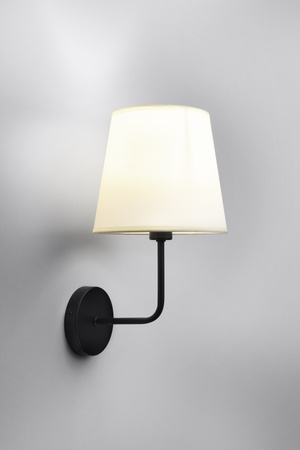 PASTERI LAMPA KINKIET CZARNY MATOWY 1X40 E14 ABAŻUR BEŻOWY Candellux 21-01344