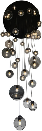Czarna lampa wisząca z kloszami na antresolę ROTUNDA Kaja Lighting KP-20