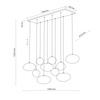 Lampa wisząca dziesięć zwisających nieregularnych kloszy NEBIA NEW BROWN 10XG9 Tk Lighting 11793