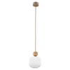 Lampa wisząca pojedyńcza ryflowany klosz oraz dodatek drewna BALLO 1xE14 Tk Lighting 11049