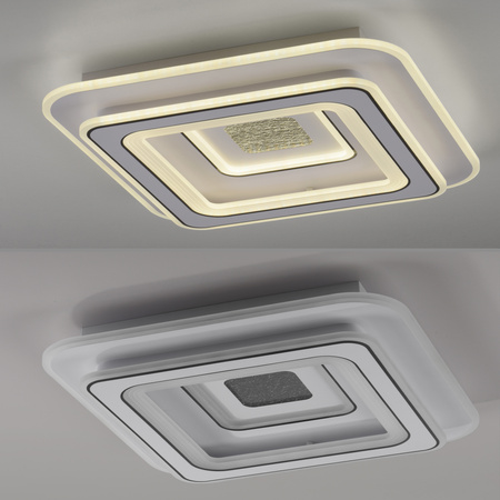 Kwadratowy plafon sufitowy zmiana barwy światła TOLAGO LED sterowany pilotem Just Light 14283-16