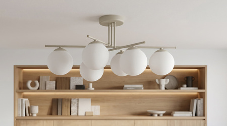 Kaszmirowa lampa sufitowa z białymi kulami RAYA Kaja Lighting K-6044