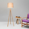 Lampa podłogowa na trójnogu z beżowym abażurem o średnicy 51cm 1xE27 Calvin Z177-FL-01-BR Maytoni