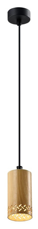 Tubo lampa wisząca czarny 1x25w gu10 klosz 10cm drewniany Candellux 31-78568