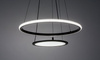 Lampa wisząca dwa czarne okręgi LED z pilotem zdalnego sterowania Jasero Rabalux 72040
