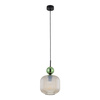 Lampa wisząca karbowane szkło z dekoracyjną kulą SOPHIA BIG GREEN COGNAC 1xE27 Tk Lighting 11372