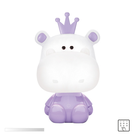 Fioletowa lampka biurkowa HIPOPOTAM LED Zuma Line KDR-613B-PE