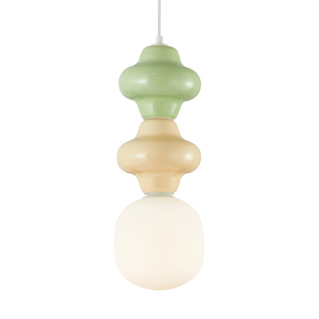 Lampa wisząca z zielonej i żółtej ceramiki 1xE14 Latera Italux PND-94331B-1S-MLTI